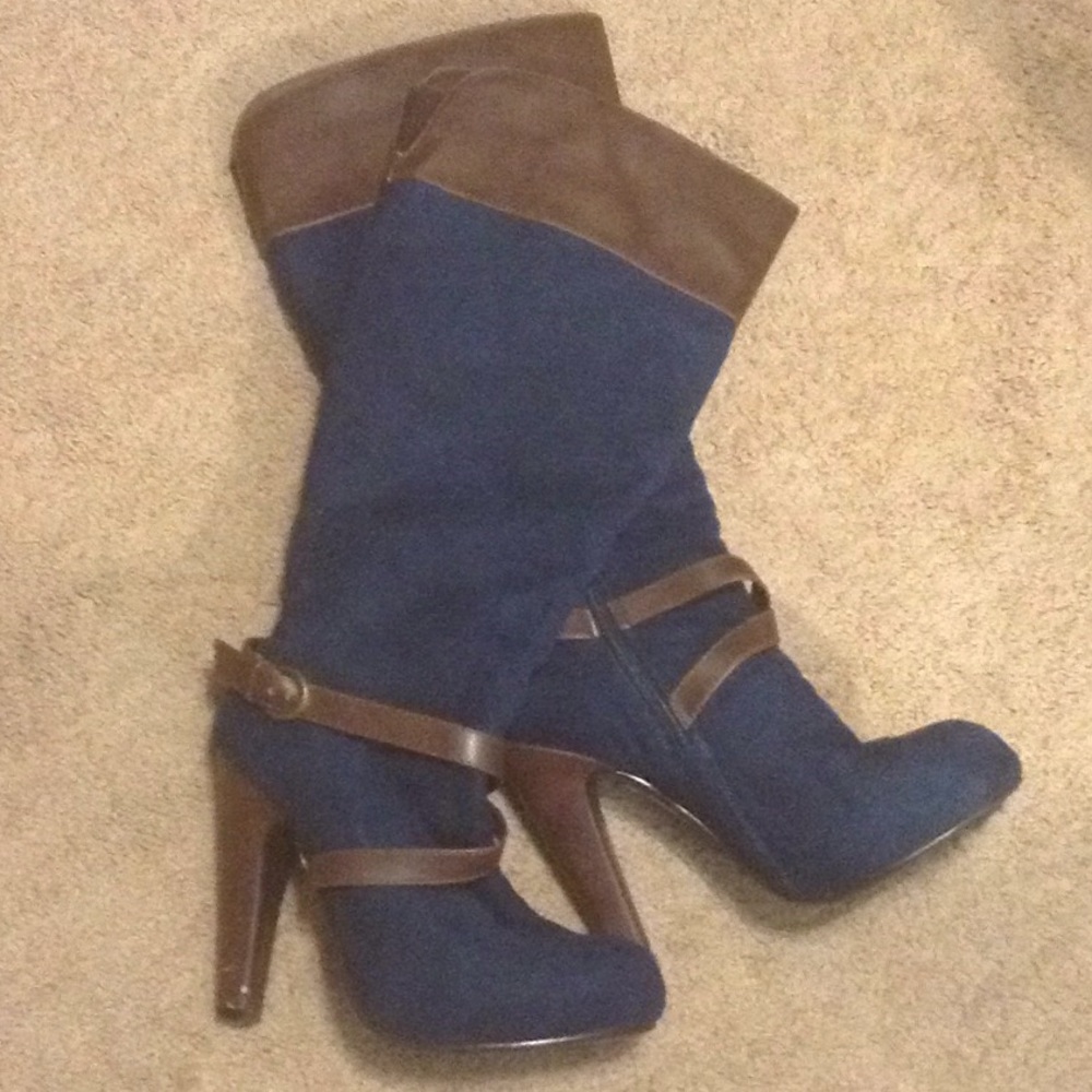 Faux Suede Knee High Boots